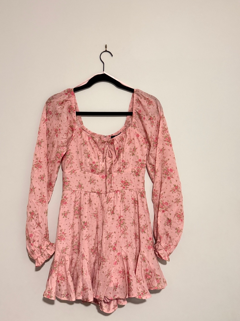 Trixxi Pink Floral Long-Sleeve Mini Dress
